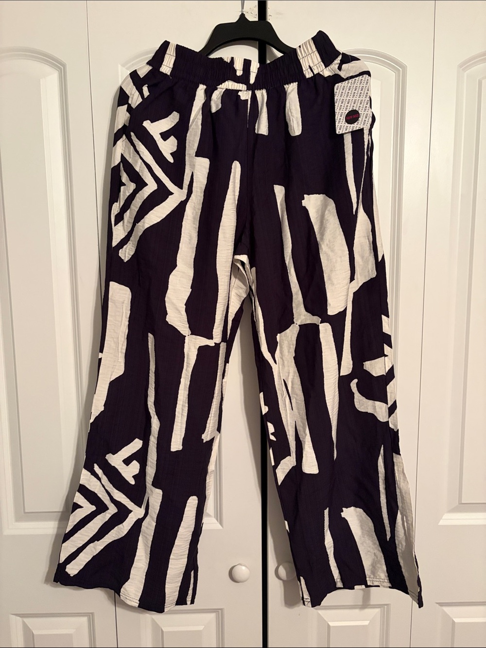 New Mix Black and White Wide Leg Pants